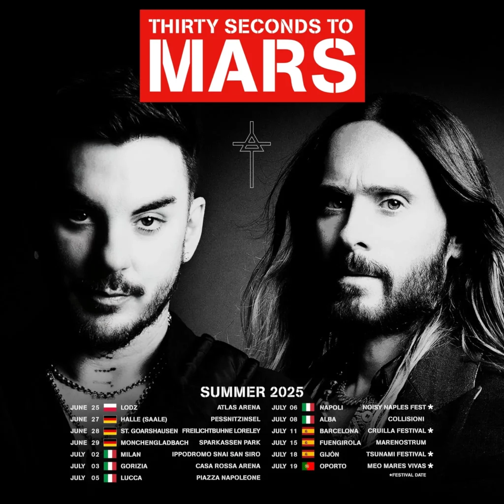 Thirty Seconds To Mars Tour Dates 2025 in Europe